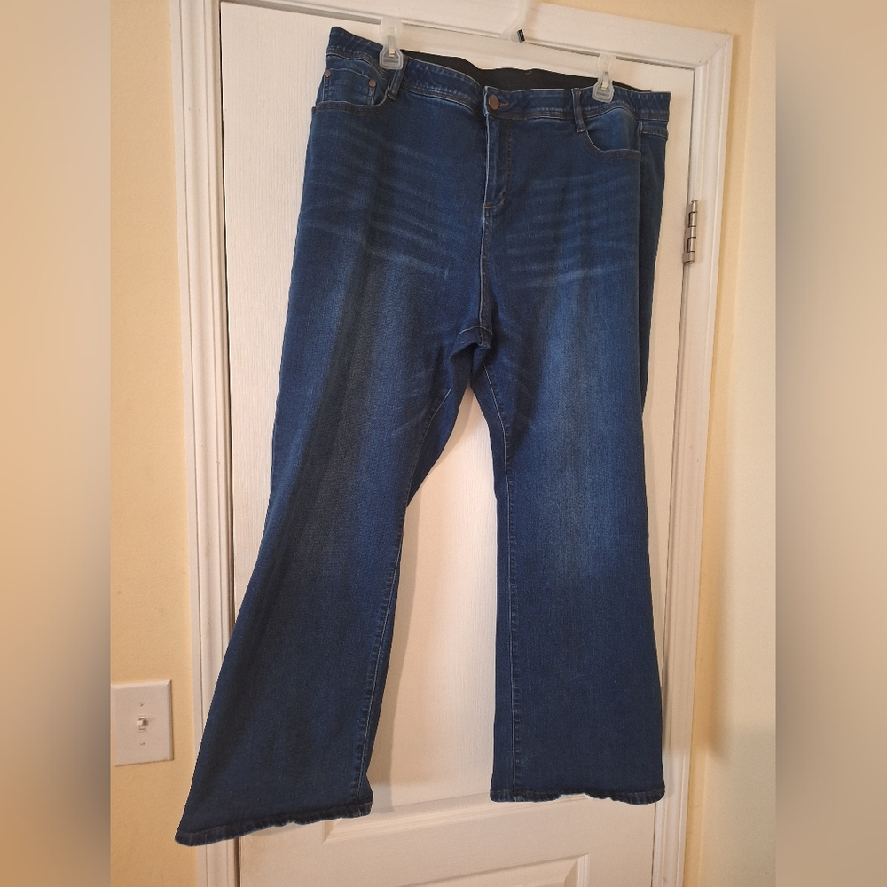Avenue Women's Blue Flare & Wide Leg Jeans.